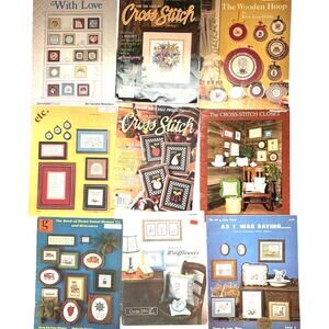 Lot of Vintage 80s-2000s Cross Stitch Pattern Booklets Fruit Floral Quotes